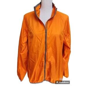 NOVARA Orange Zip Front Sports Jacket Size Large Running Walking Lightweight